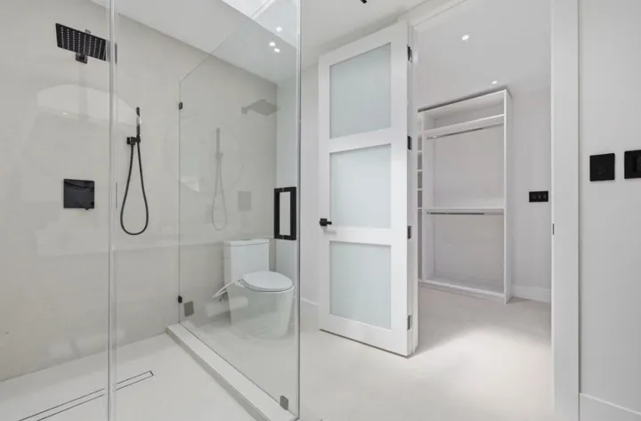 Glass walk-in shower