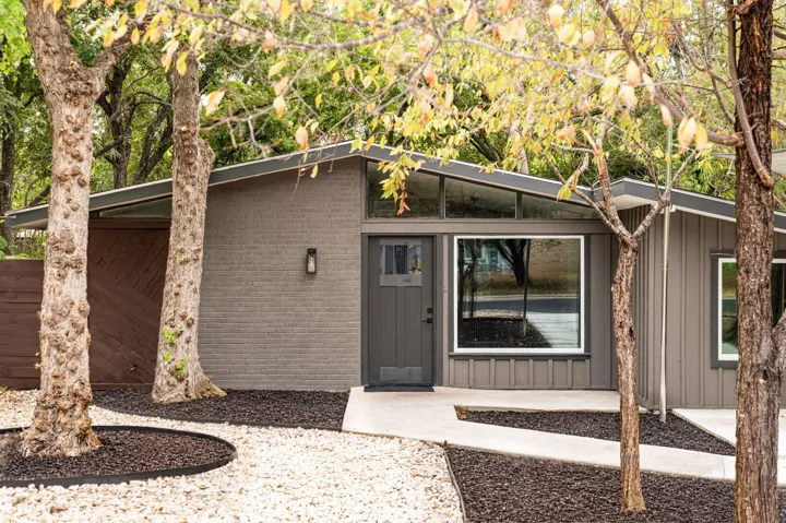 Front of the remodeled mid-century ranch